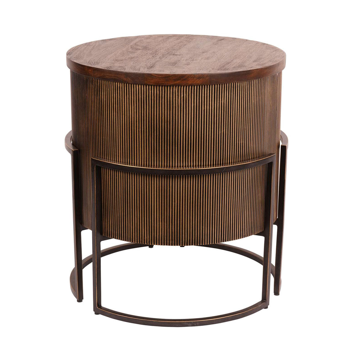 Hunter Corrugated Gold End Table - Courthouse Furniture