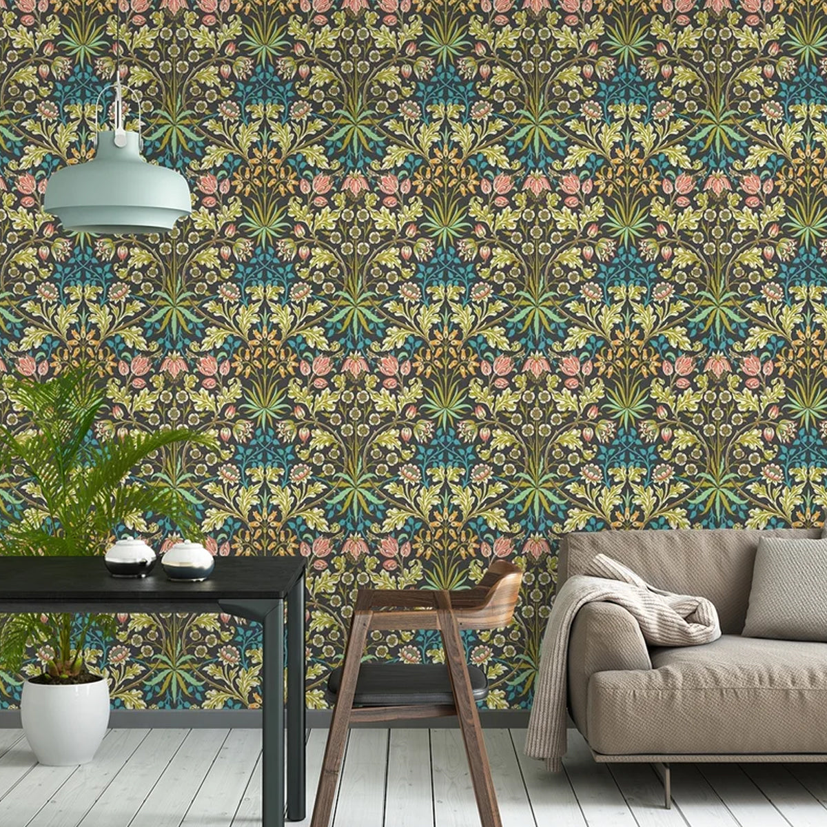 Archive by Sanderson &#39;Hyacinth - Enchanted Green&#39; Wallpaper