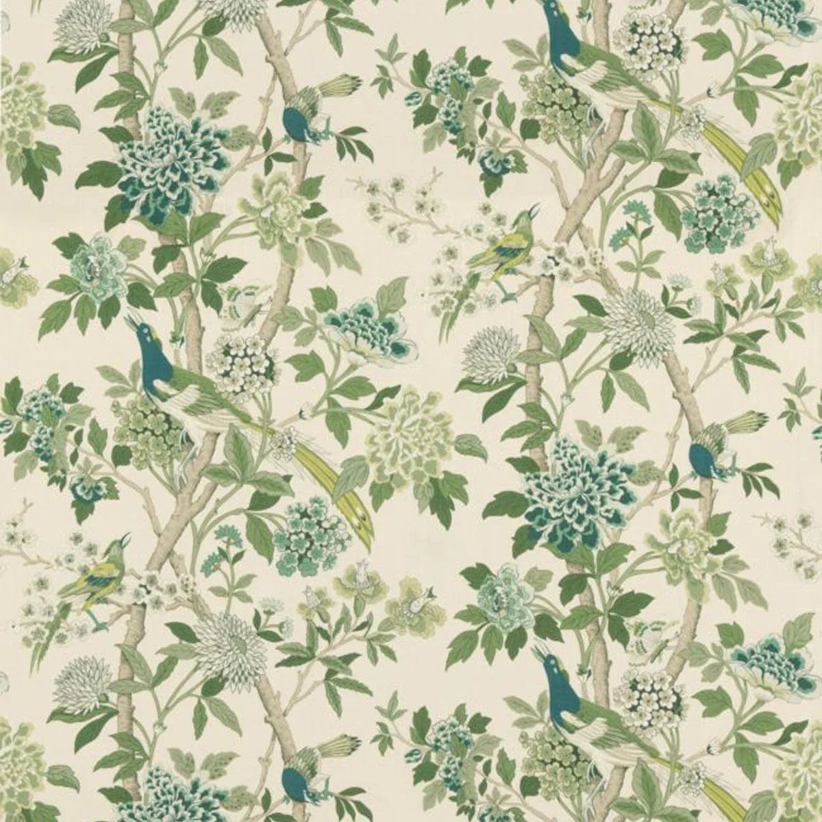 Hydrangea Bird Fabric - GP&J Baker