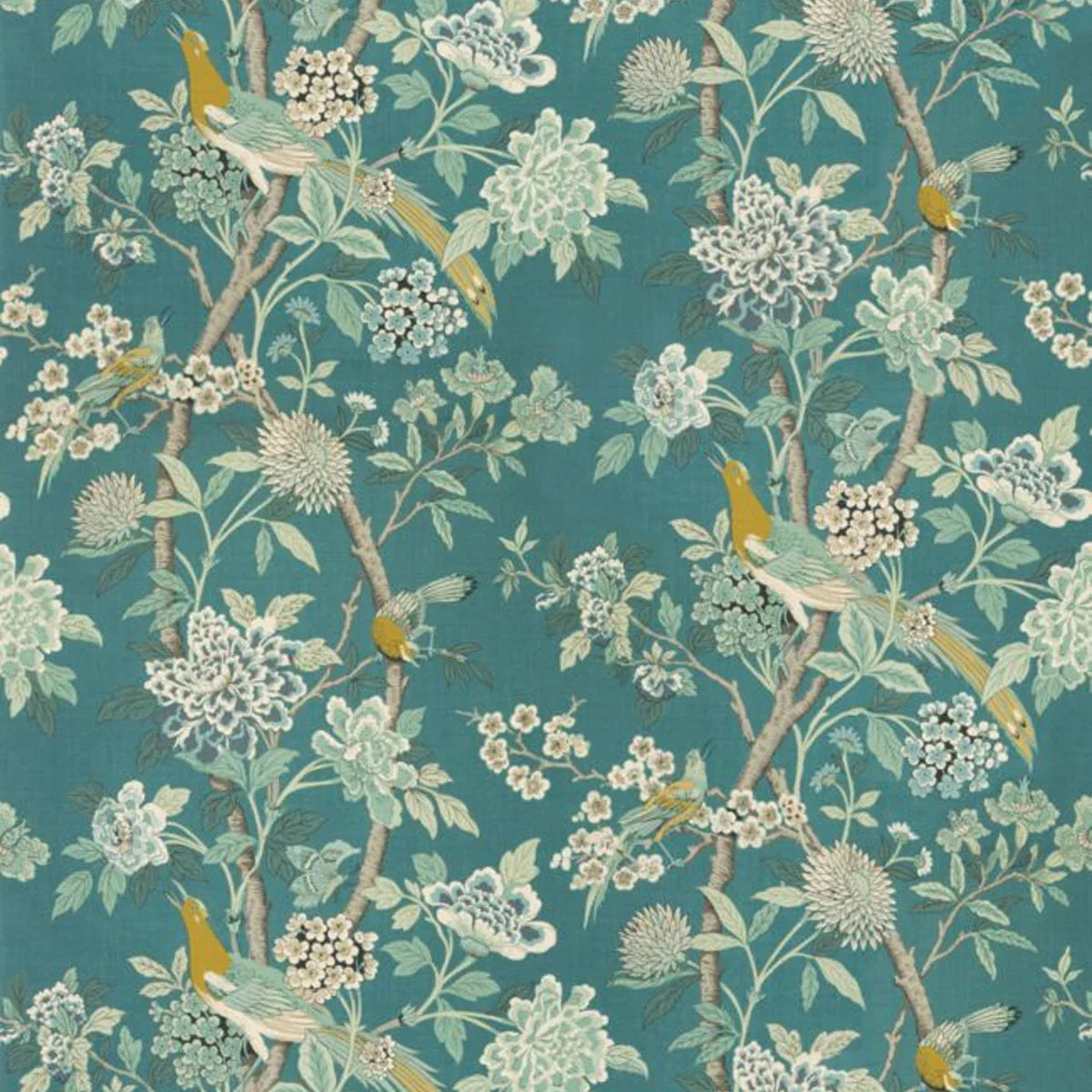 Hydrangea Bird Fabric - GP&J Baker