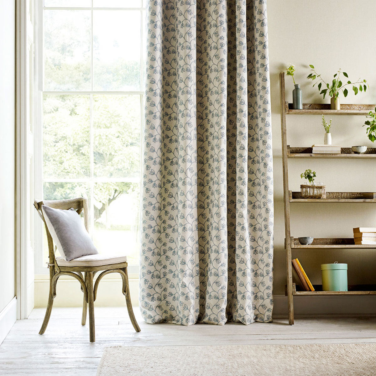 Ingleton Trail Teal Fabric - Sanderson