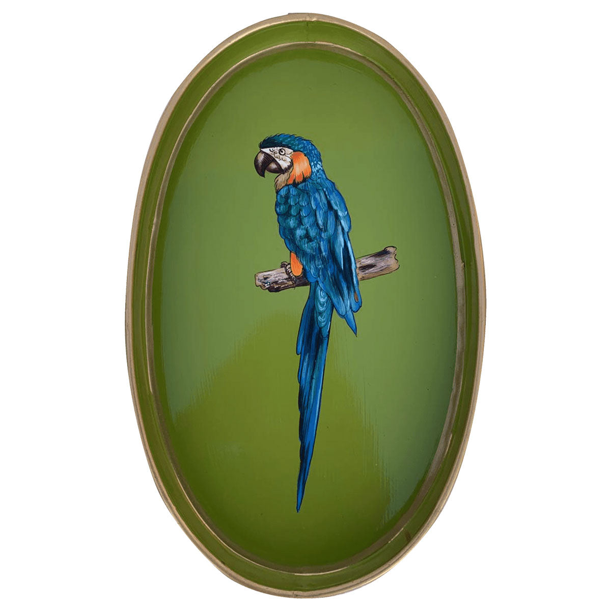 Parrot Hand Painted Iron Tray  - Les-Ottomans