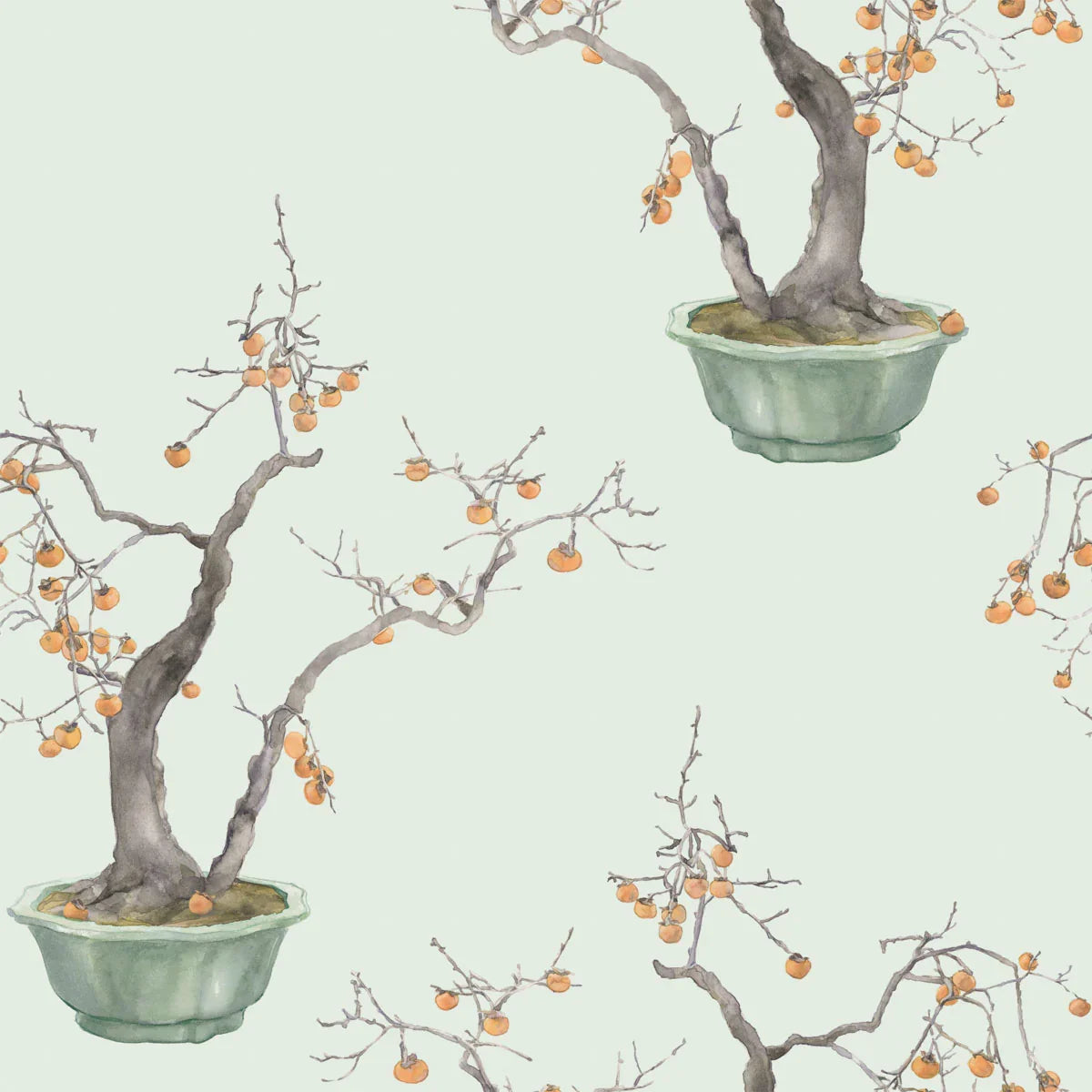 Kaki Persimmon Wallpaper - Cole & Son