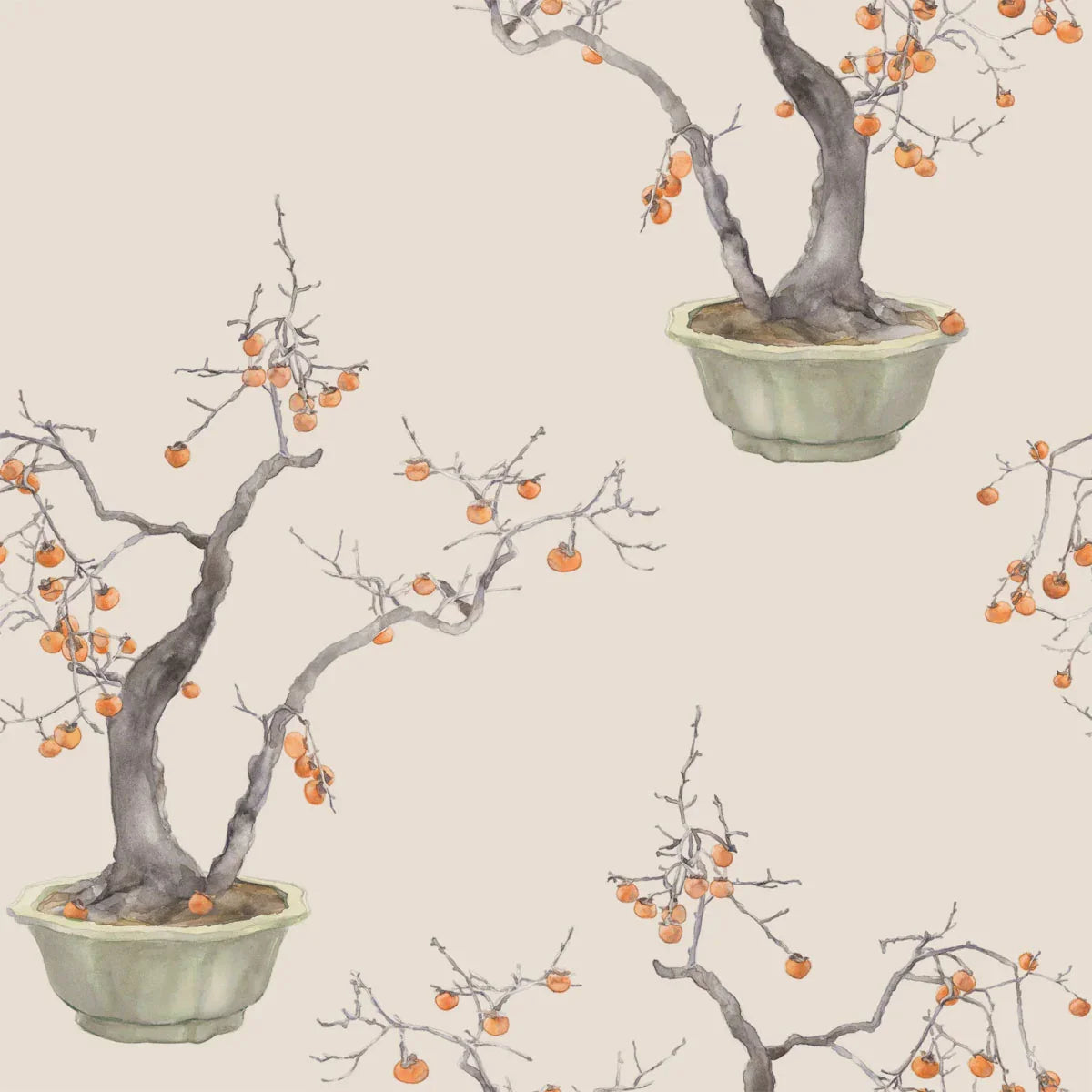 Kaki Persimmon Wallpaper - Cole & Son