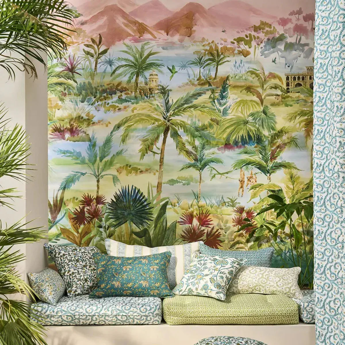 Kerala Mural Wallpaper - Clarke & Clarke