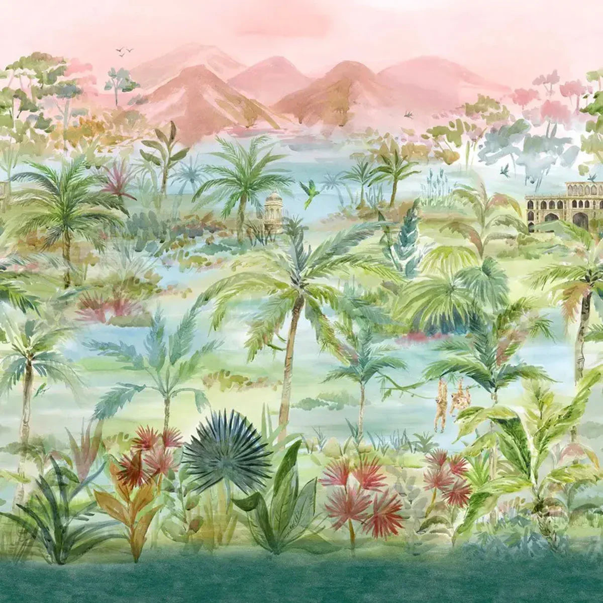 Kerala Mural Wallpaper - Clarke & Clarke