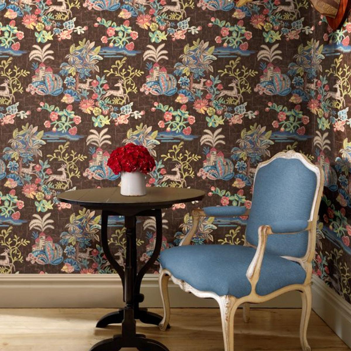 GP&amp;J Baker X Kit Kemp &#39;Knights Tale - Cocoa&#39; Wallpaper