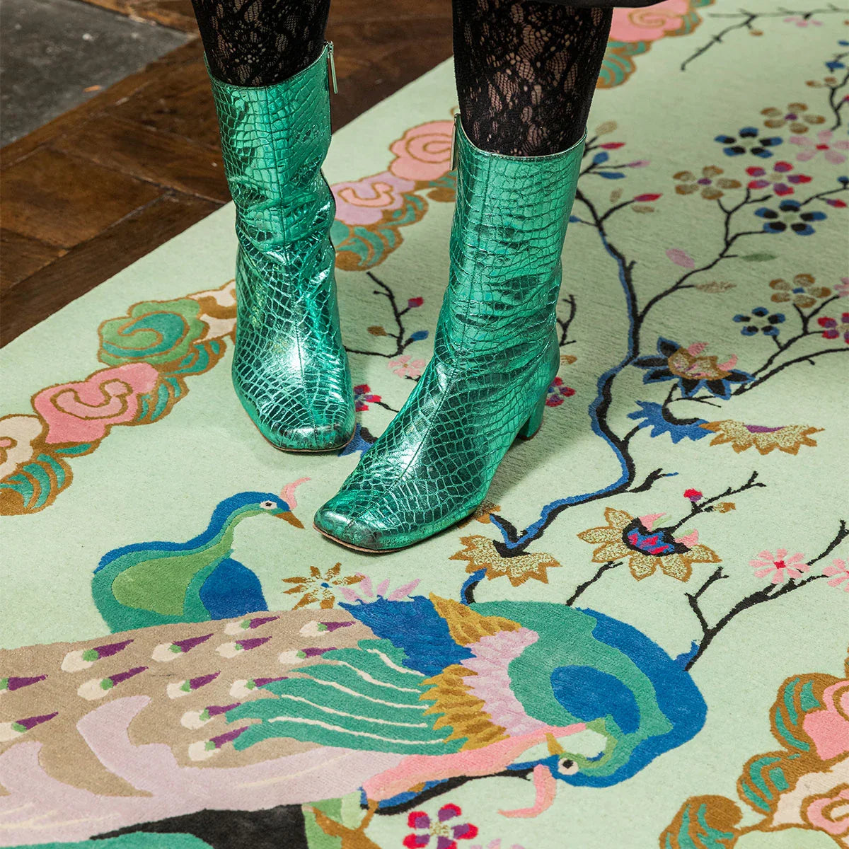 Kujaku Hand Knotted Runner - Wendy Morrison Design