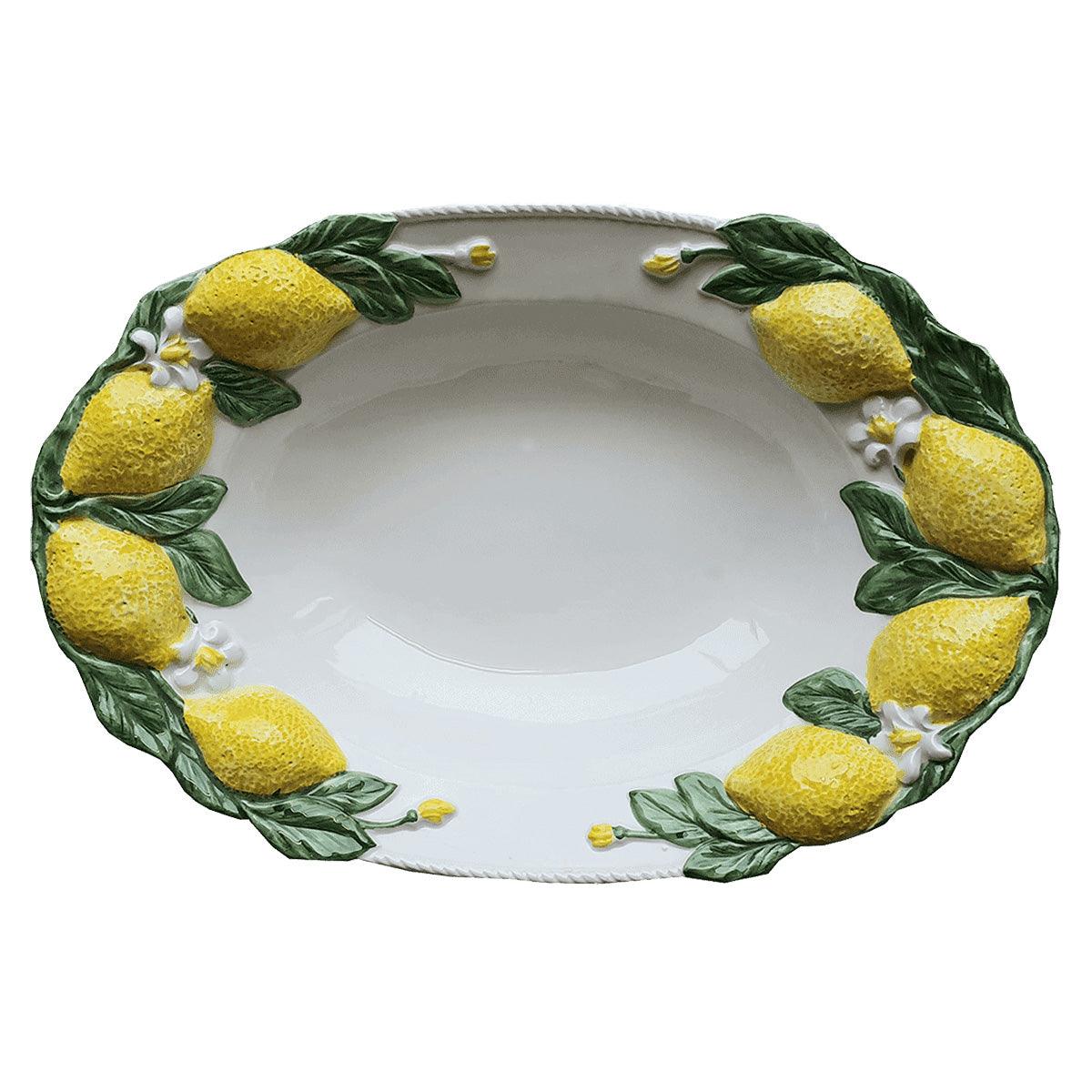 Hand Painted Lemon Ceramic Serving Tray - Les Ottomans