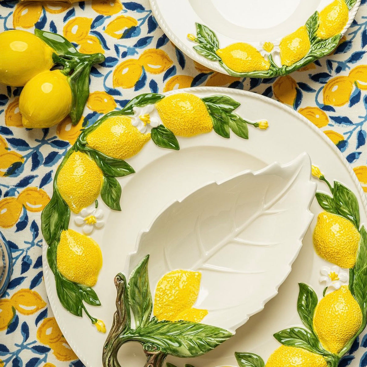 Hand Painted Lemon Ceramic Plate 27cm - Les Ottomans