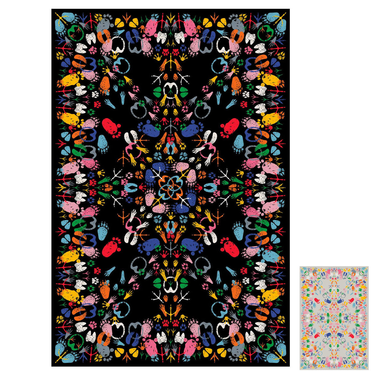 Let&#39;s Dance Animal Traces Rectangle Carpet by Nynke Tynagel - Qeeboo