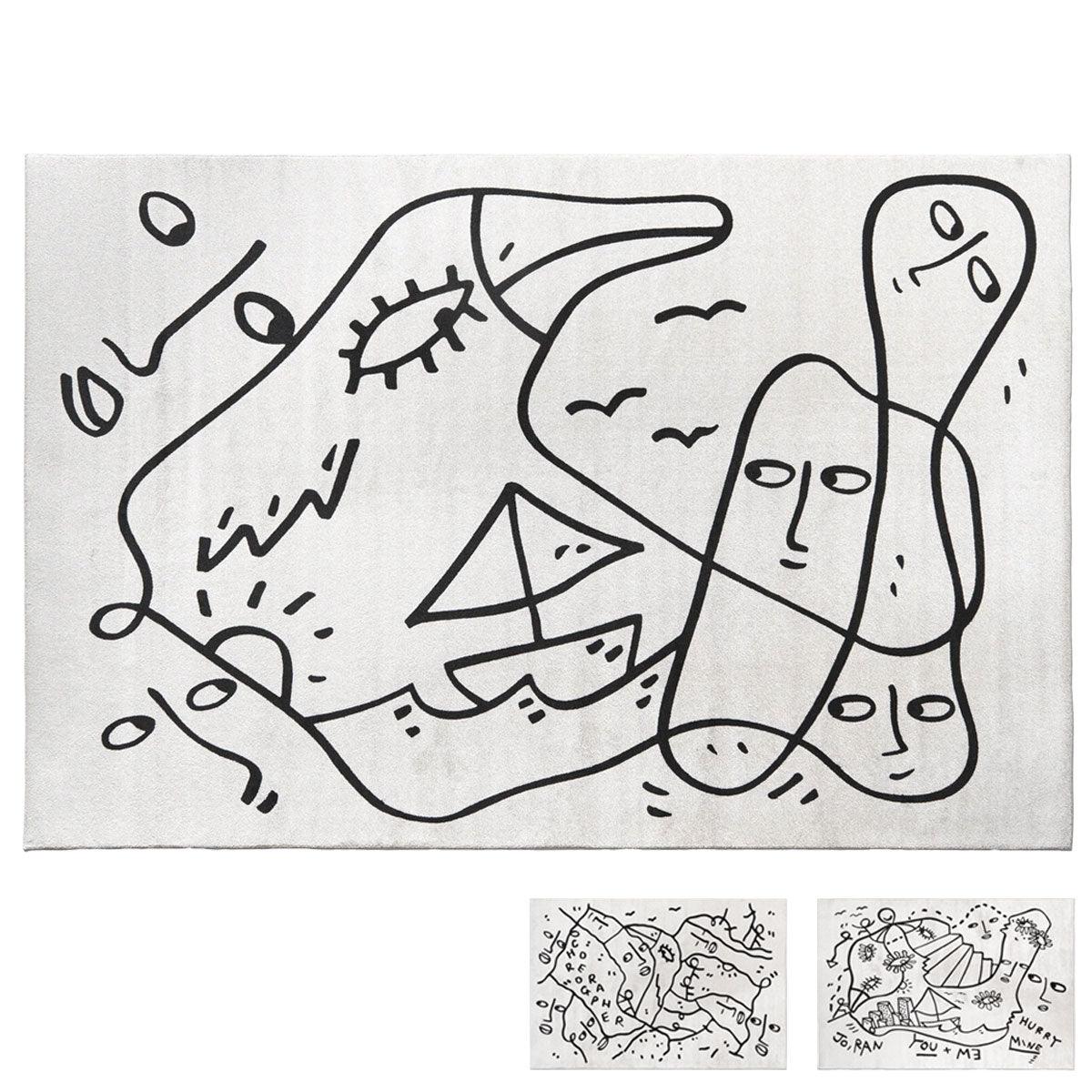 Linescapes Rectangular Carpet by Shantell Martin - Qeeboo