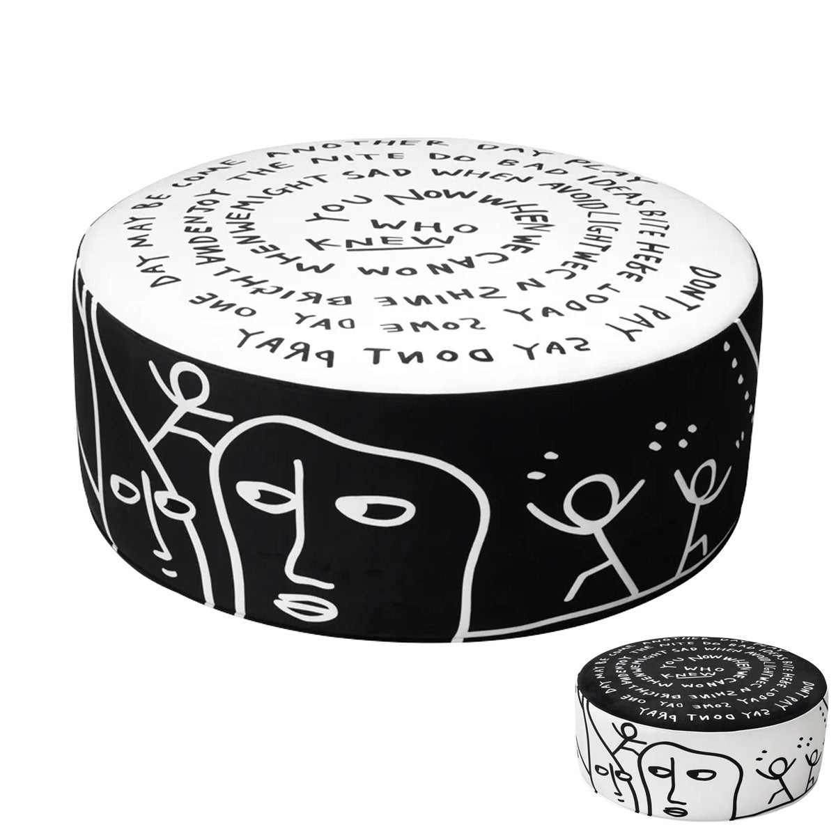 Linescapes Pouf L by Shantell Martin - Qeeboo