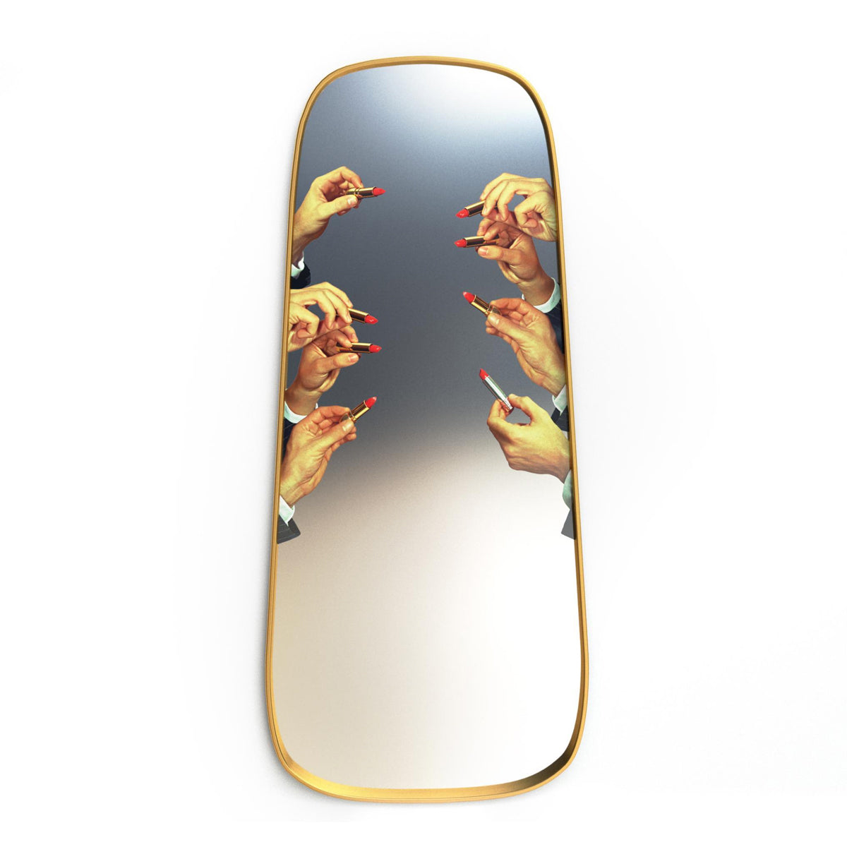 Seletti X Toiletpaper Gold Frame Tall Lipsticks Mirror