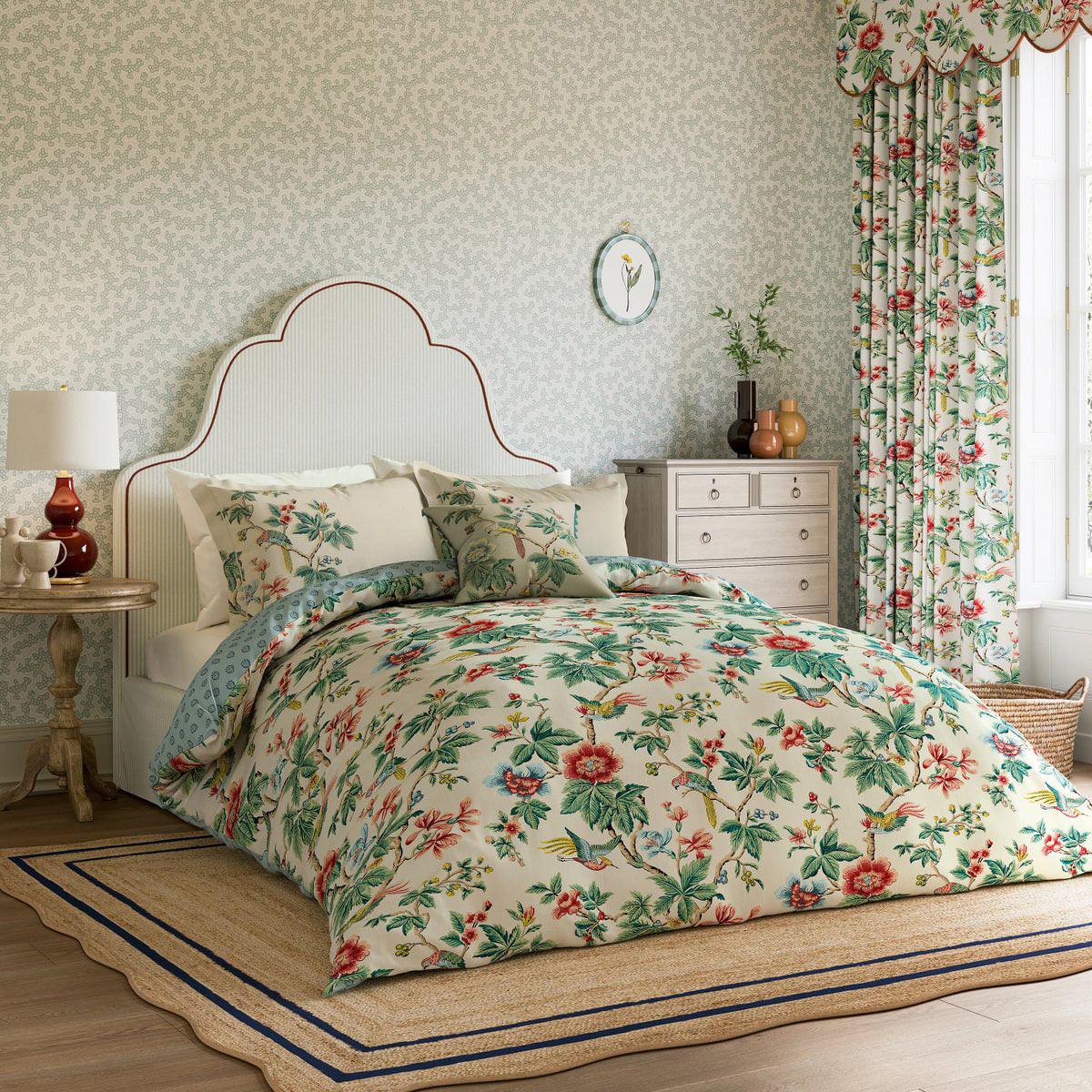 Sanderson X National Trust Lophura Chintz Bedding