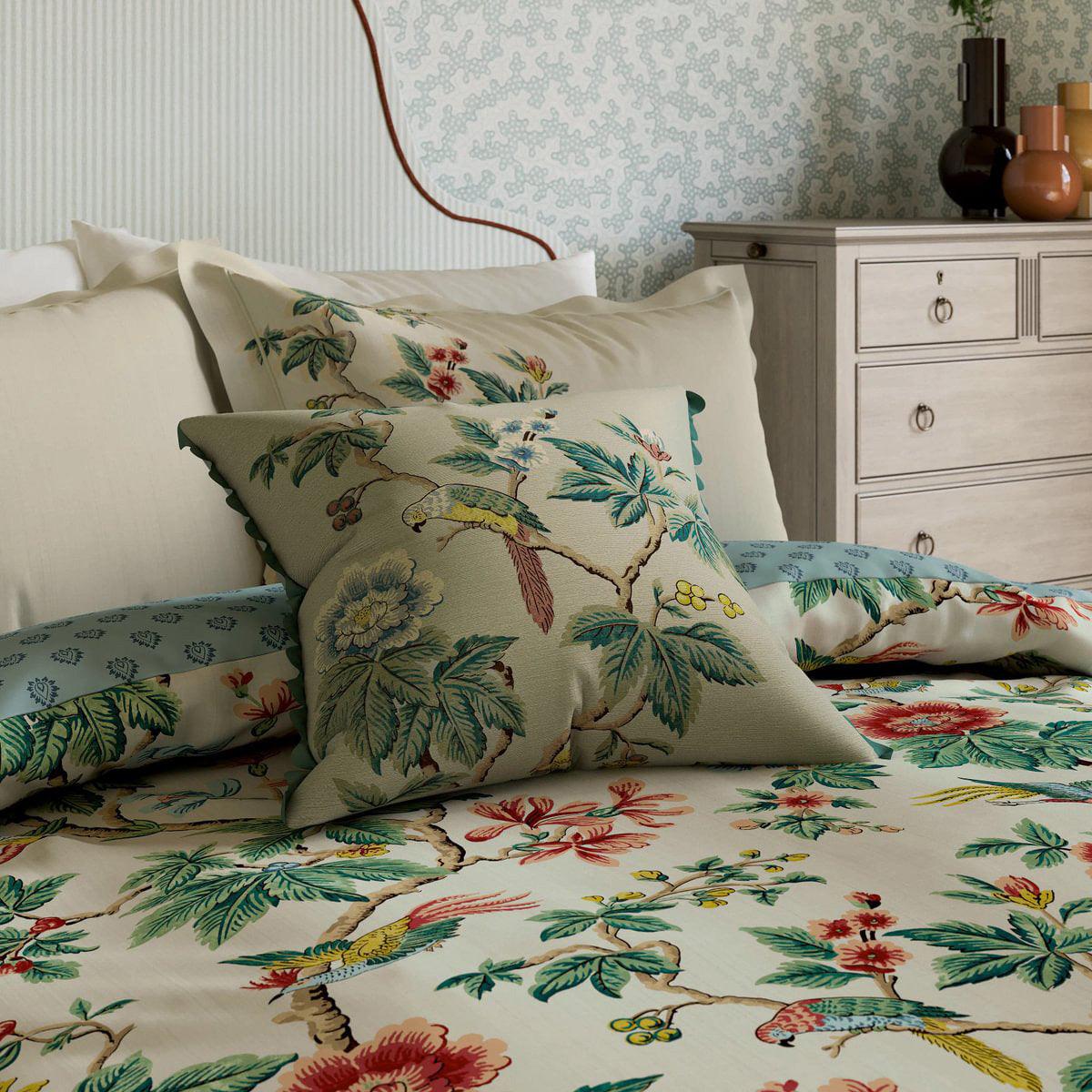 Sanderson X National Trust Lophura Chintz Cushion