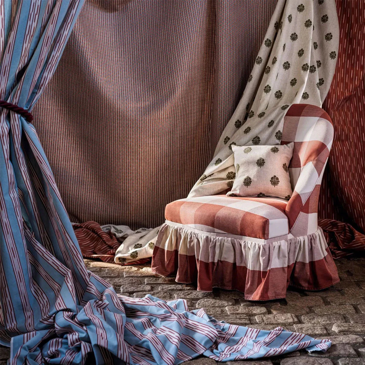 Madras Check Fabric - Sanderson