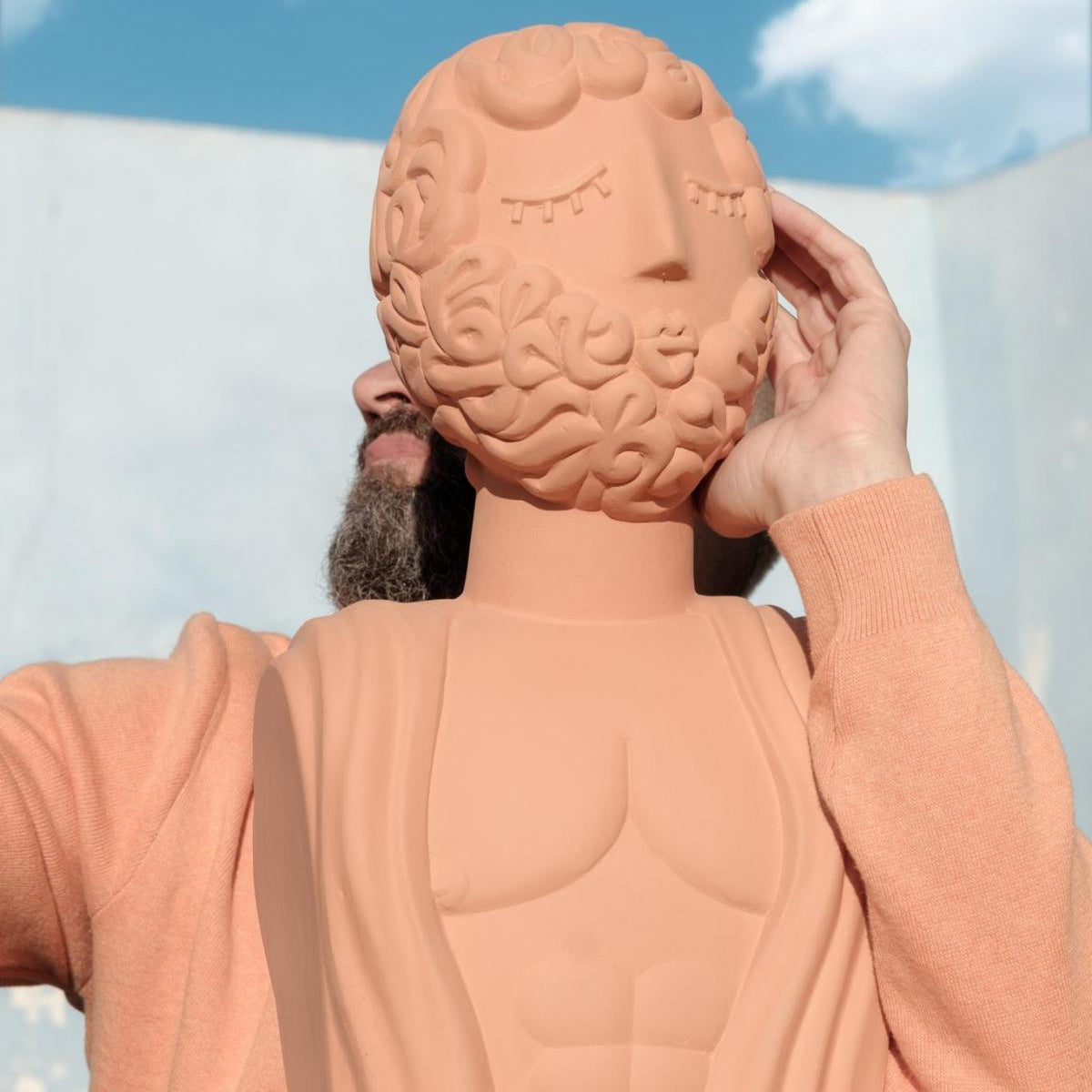 Magna Graecia Terracotta Bust Man - Seletti