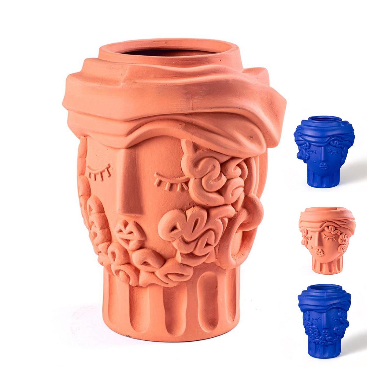 Magna Graecia Terracotta Head Vase - Seletti