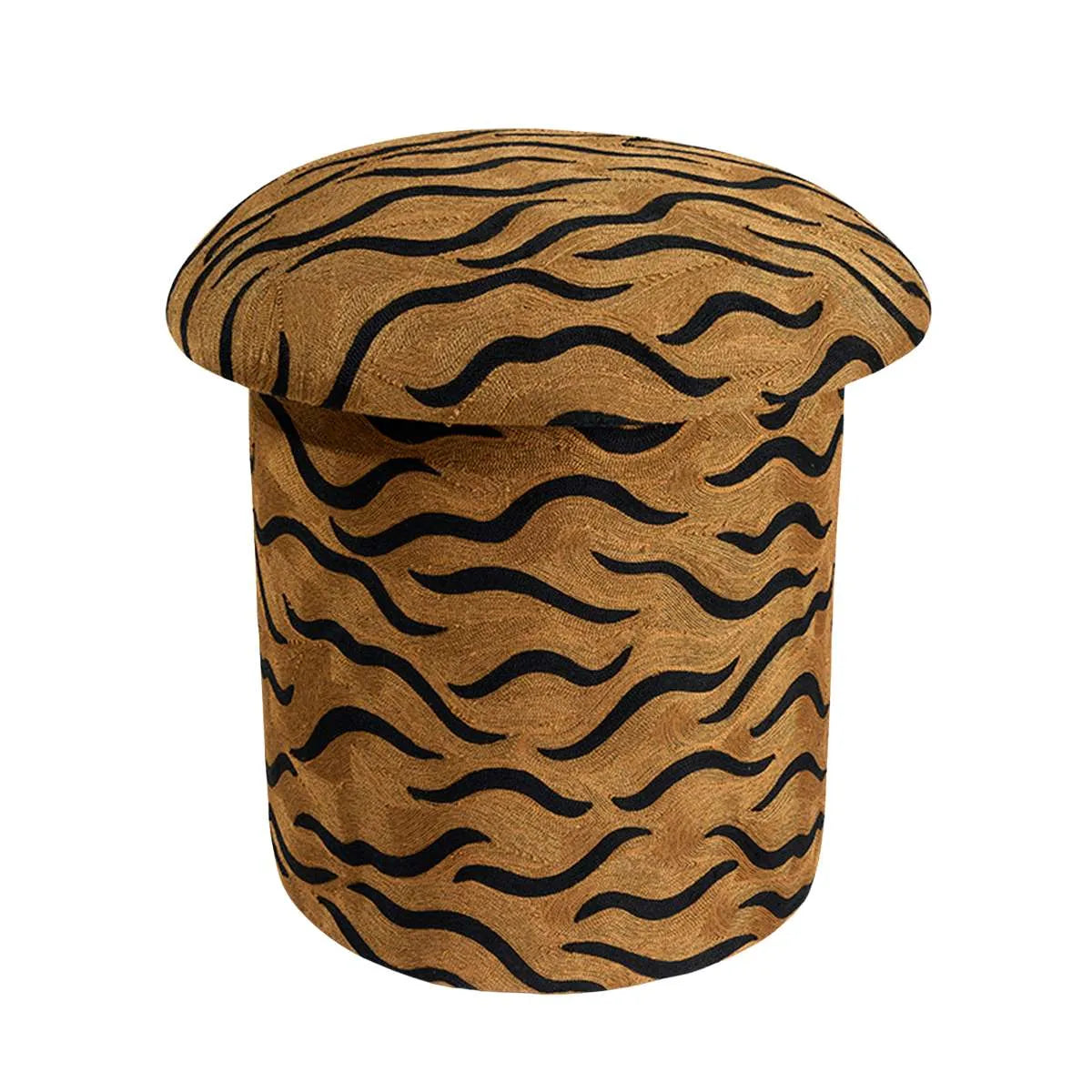 Maya Tiger Embroidered Stool - Doing Goods