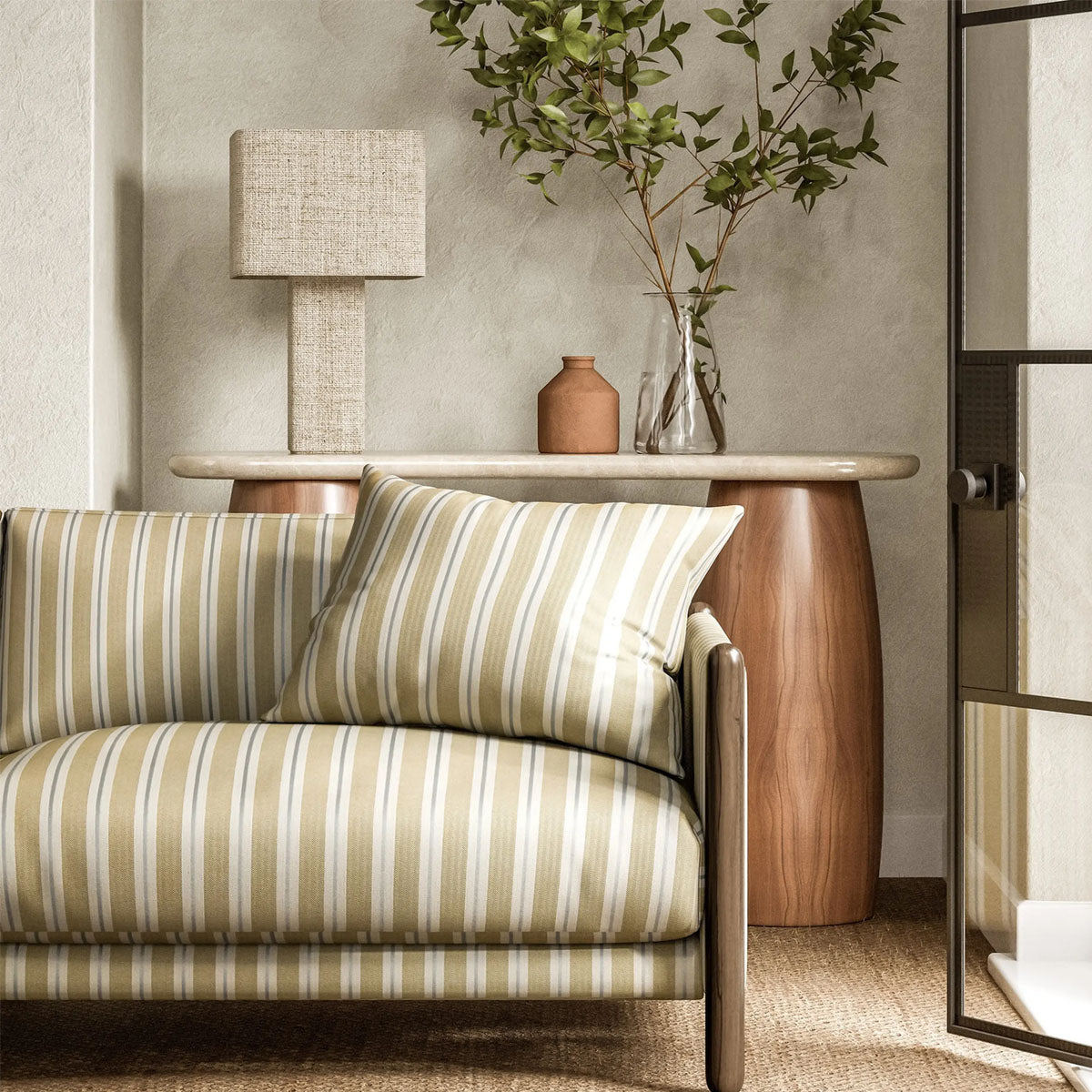 Melton Stripe Fabric - Scion