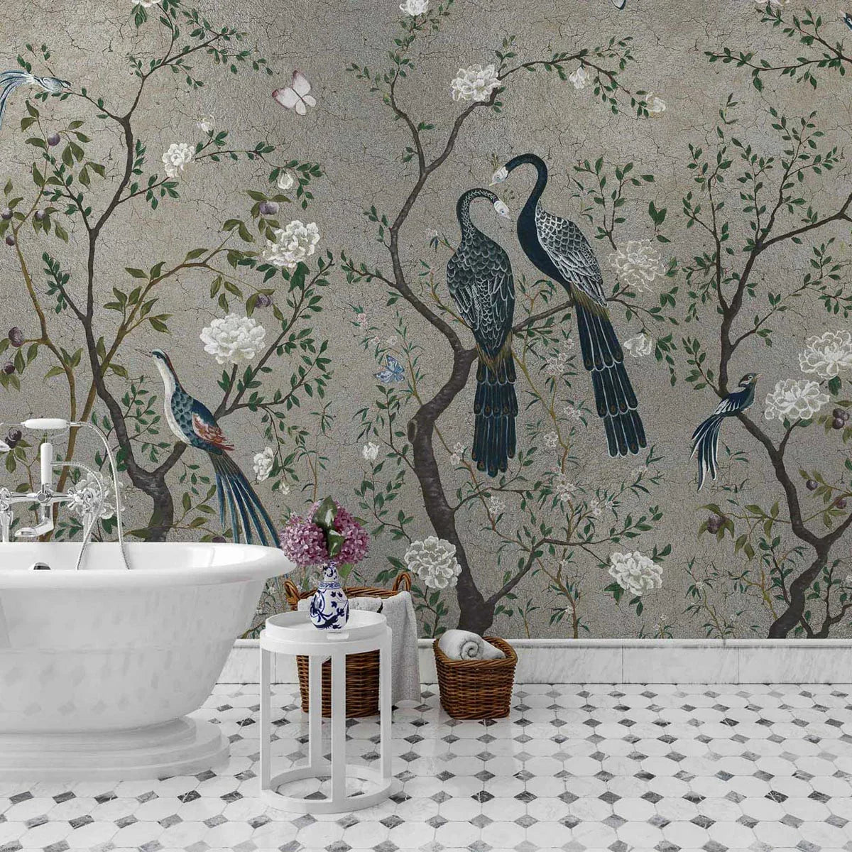 Metallic Edo Mural Wallpaper - Coordonne