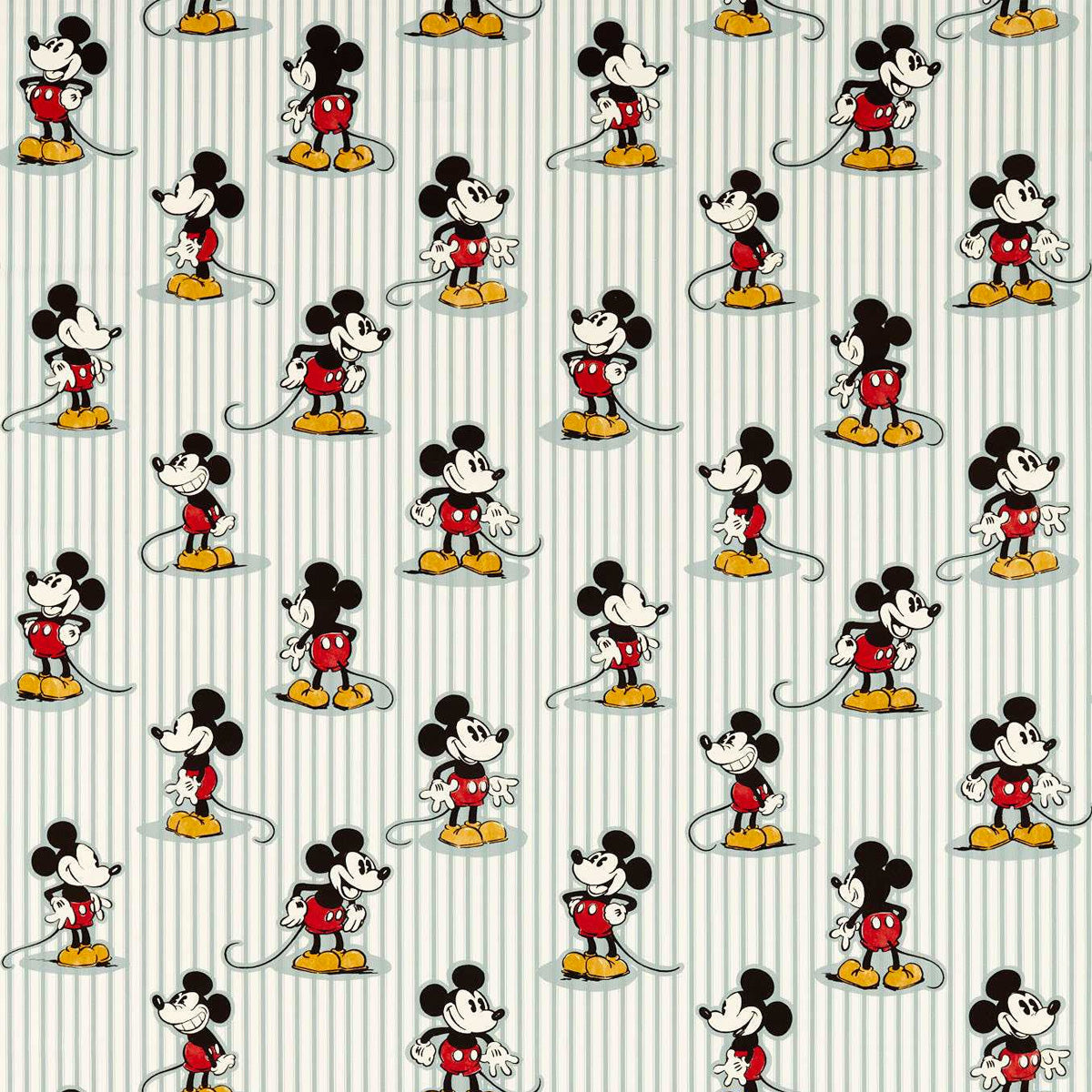 Sanderson X Disney &#39;Mickey Stripe - Sea Salt&#39; Fabric