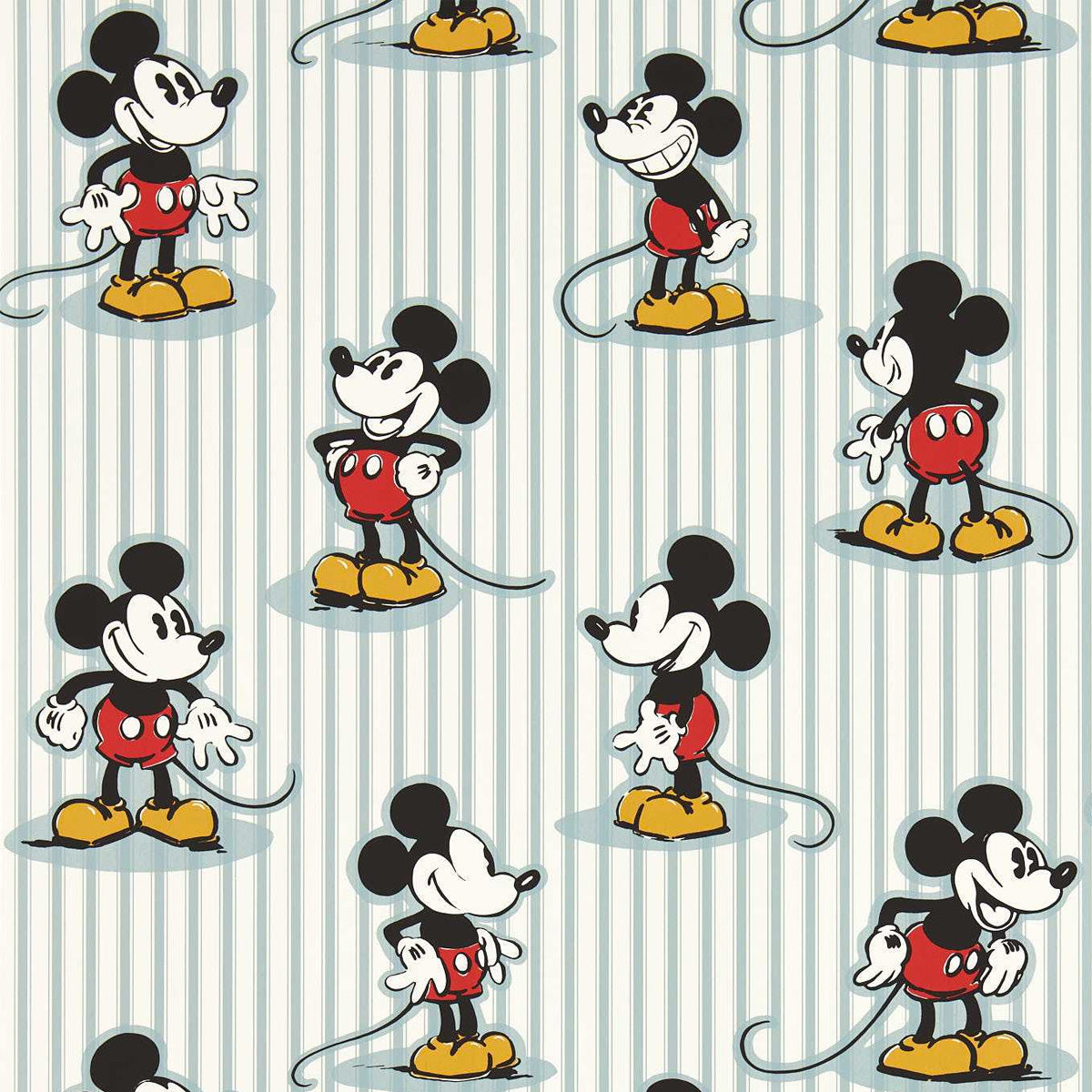 Sanderson X Disney &#39;Mickey Stripe - Sea Salt&#39; Wallpaper