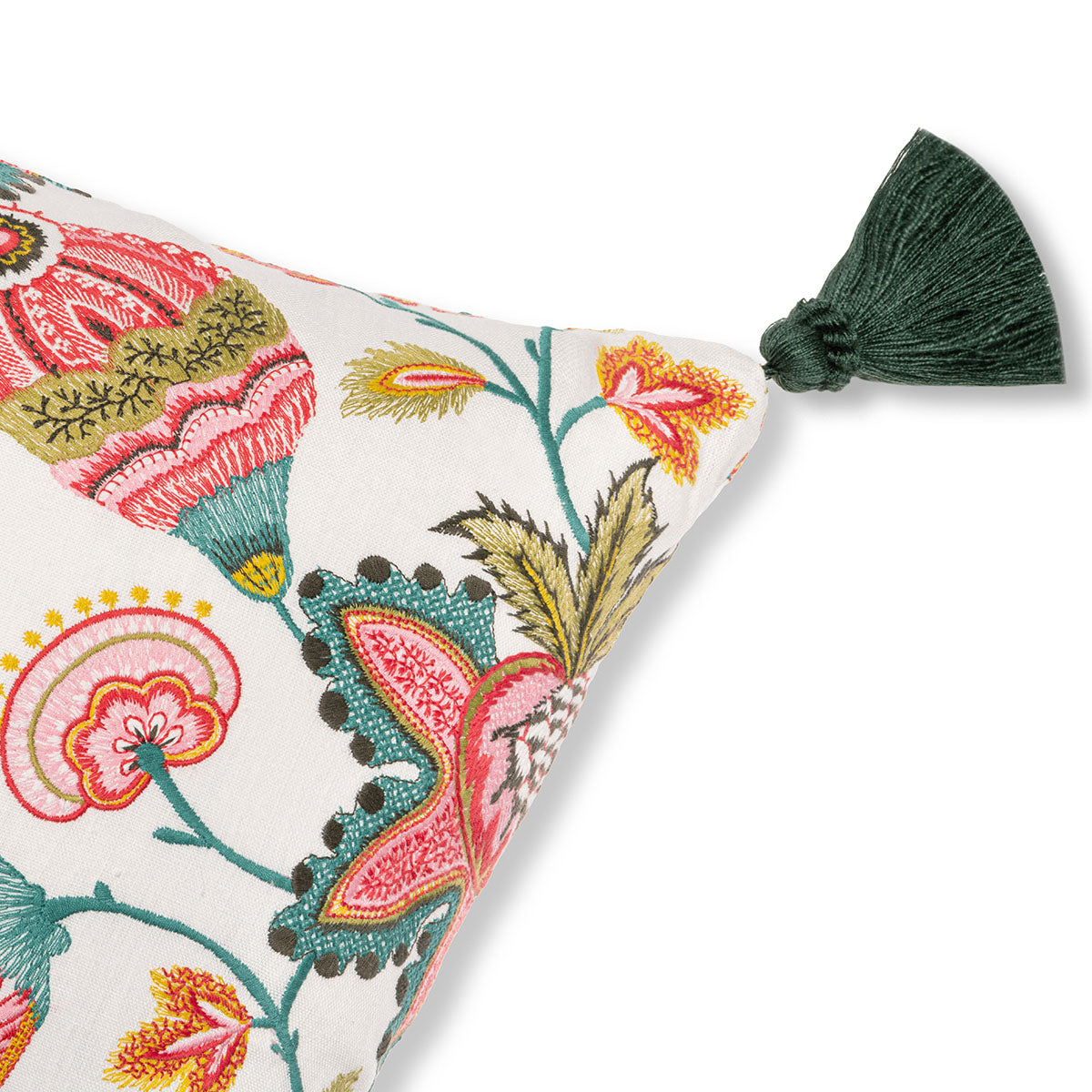 Midsummer Floral Embroidered Cushion - Mind The Gap