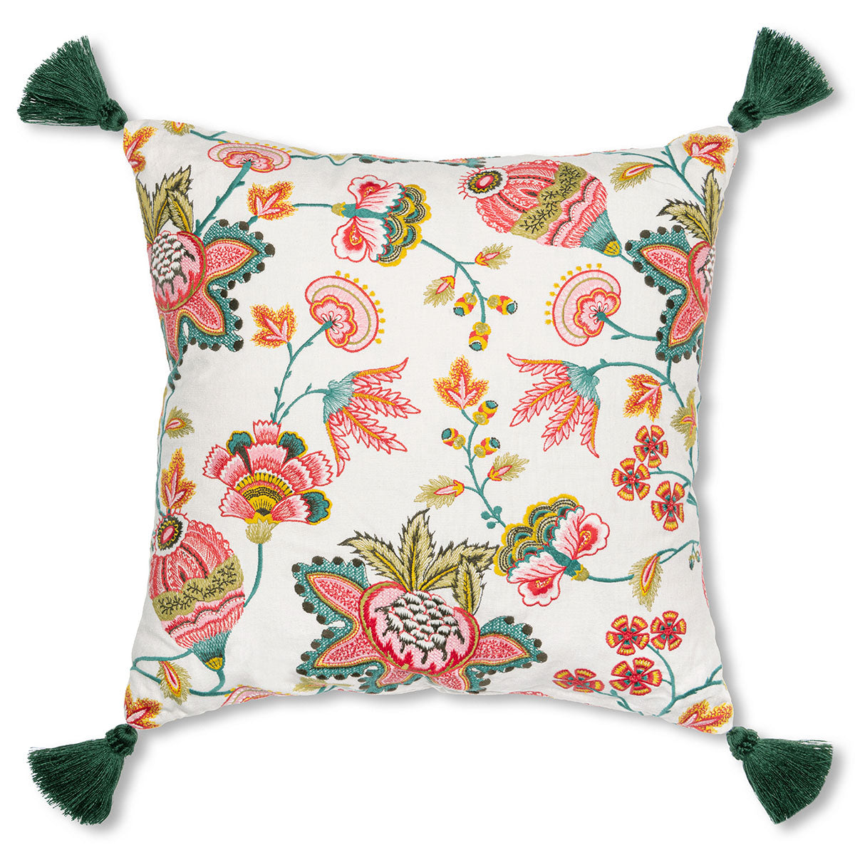 Midsummer Floral Embroidered Cushion - Mind The Gap