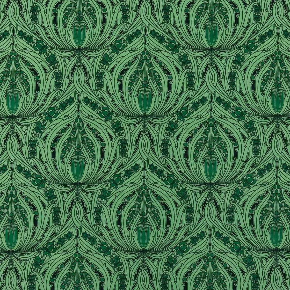 Green Damask Fabric