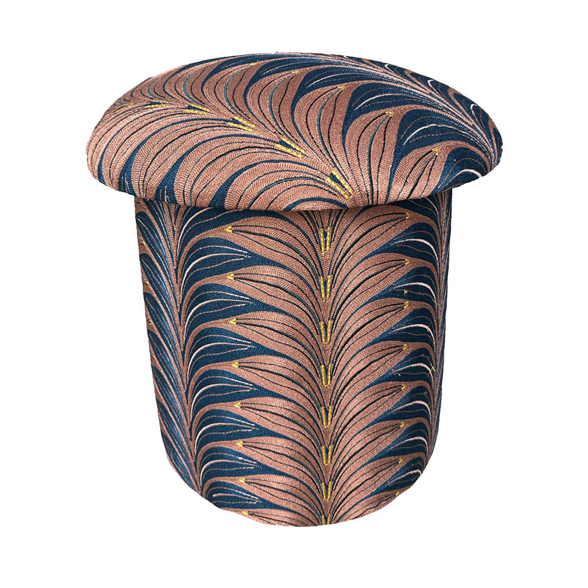 Milo Palm Embroidered Stool - Doing Goods