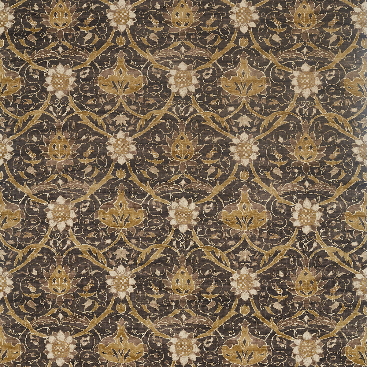 Morris &amp; Co &#39;Montreal - Charcoal/Mustard&#39; Fabric