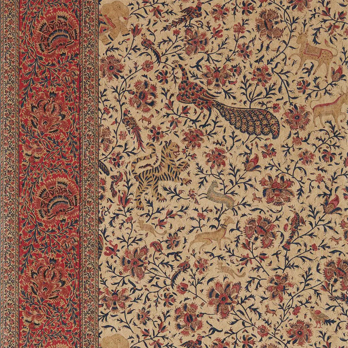 Mughal Menagerie Indigo/Madder Wallpaper - Zoffany
