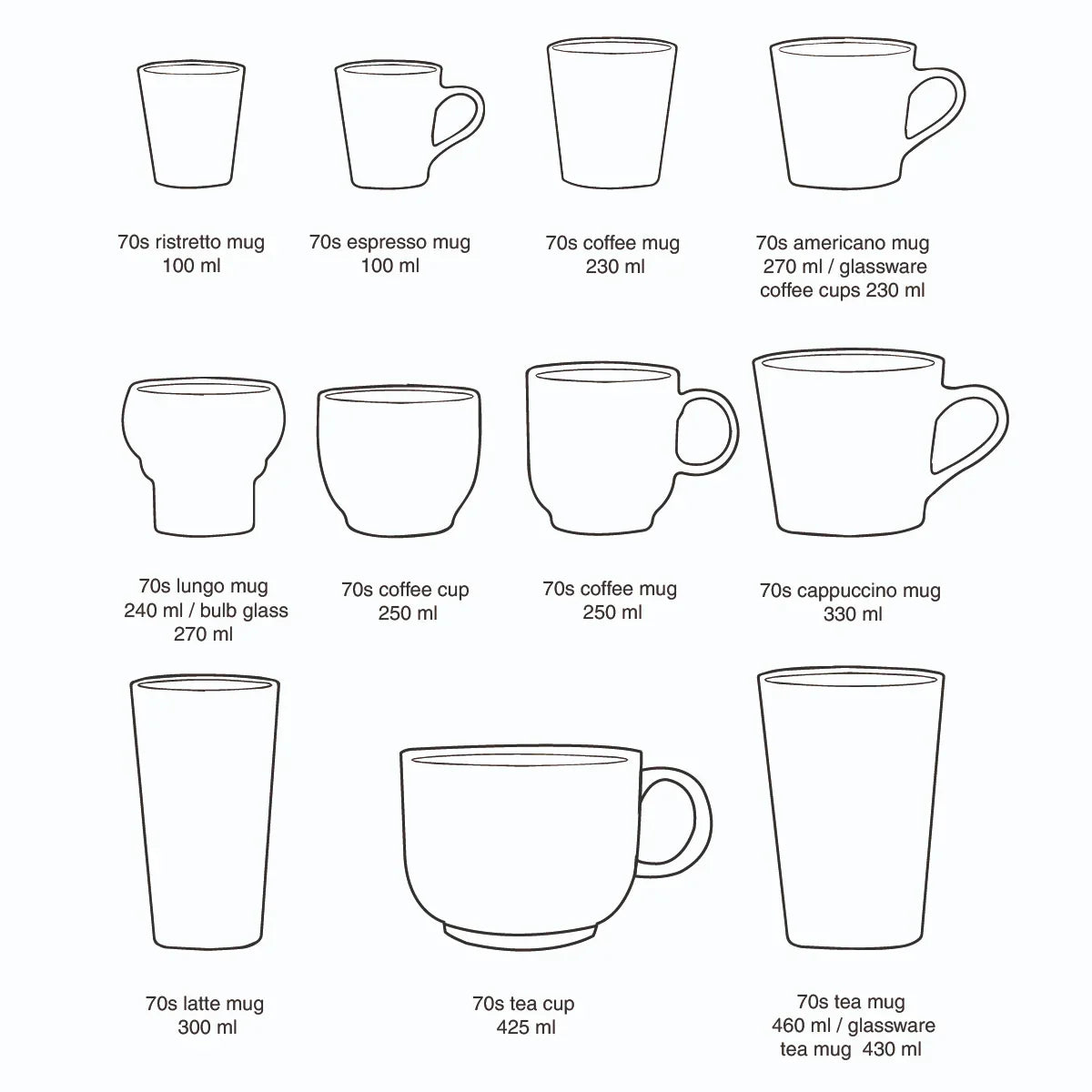 70s Ceramics Mugs - HKLIVING