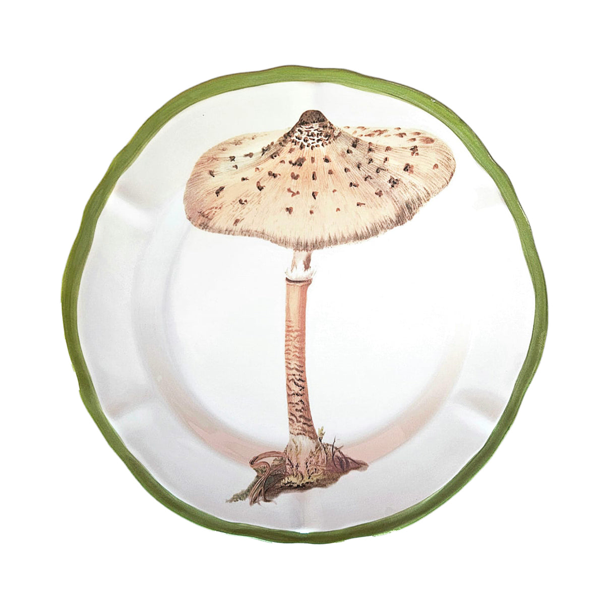 Mushroom Ceramic Plate Green - Les Ottomans