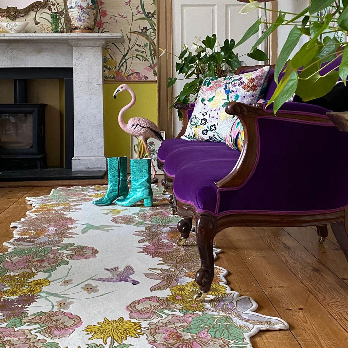 One Hundred Flowers Hand Knotted Runner - Wendy Morrison Design