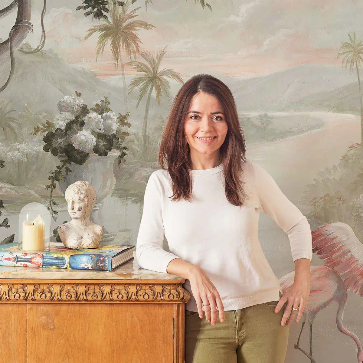 Paisaje con Flamencos Mural Wallpaper - Coordonne