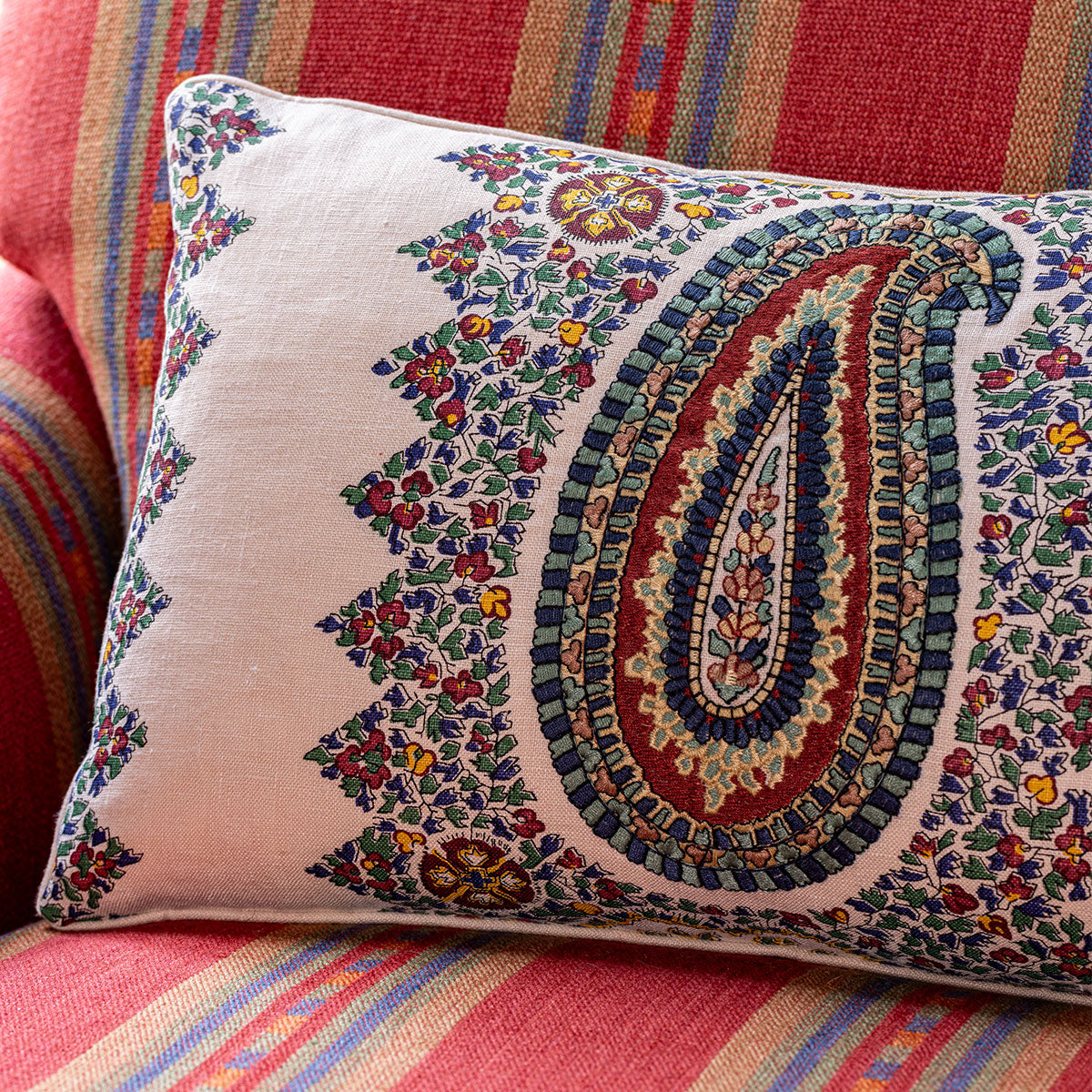 Paisley Stripe Fabric - Mulberry Home