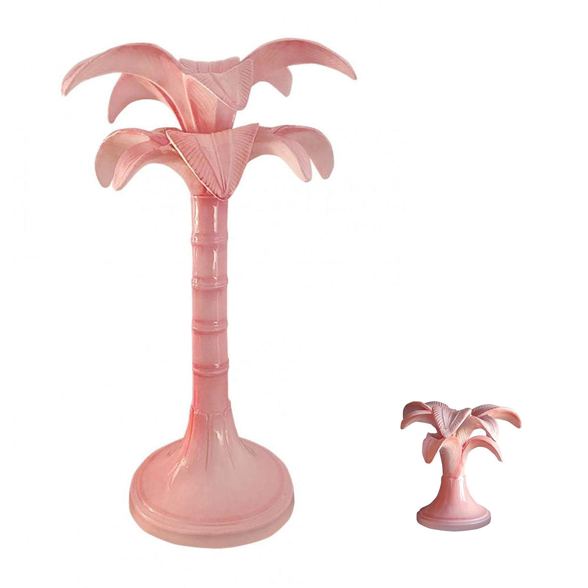 Palm Tree Pink Candlestick Holder - Les-Ottomans