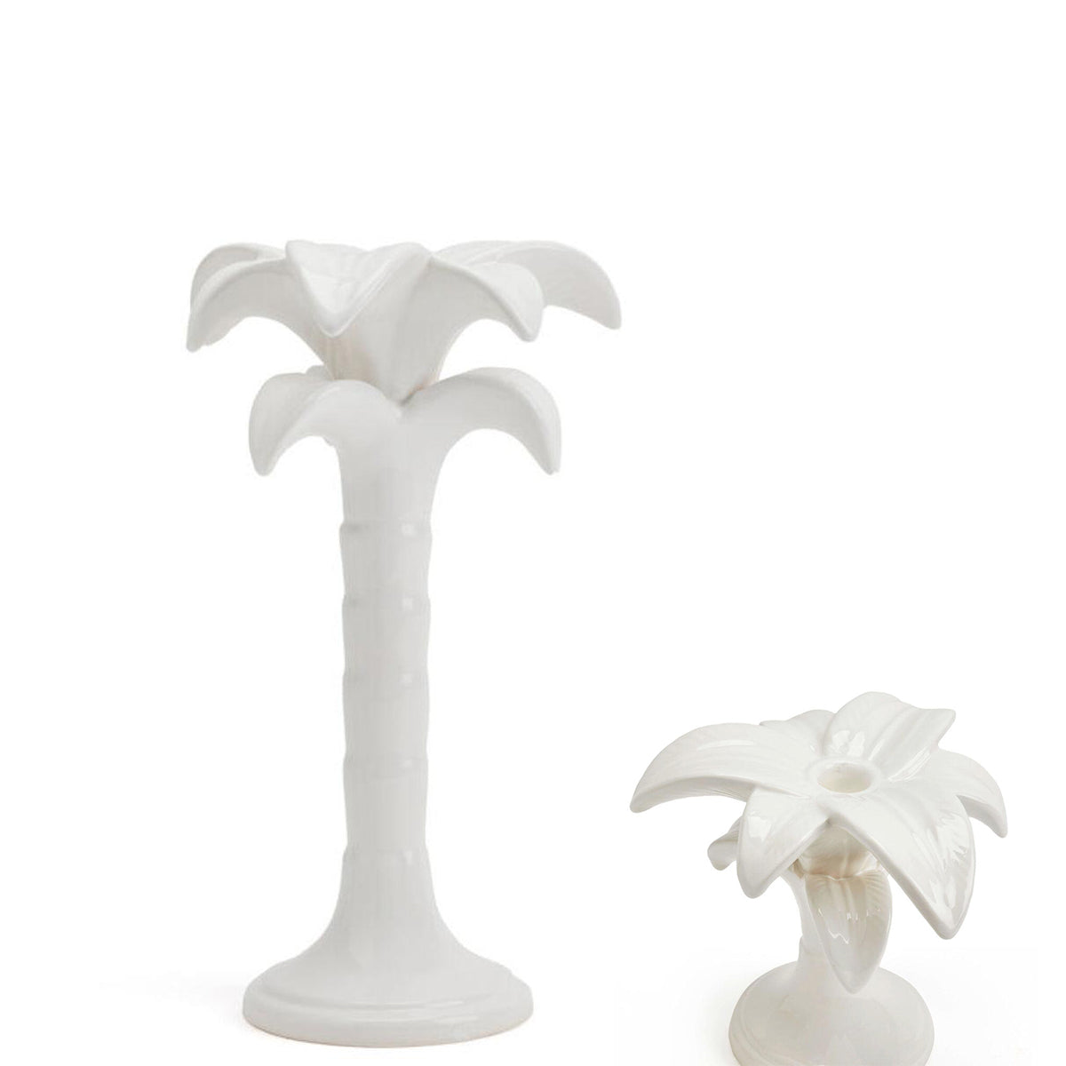 Palm Tree White Candlestick Holder - Les-Ottomans