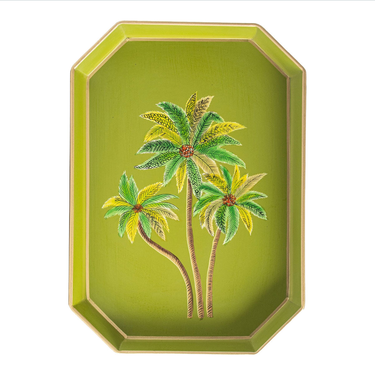 Palm Trees Hand Painted Iron Tray  - Les Ottomans