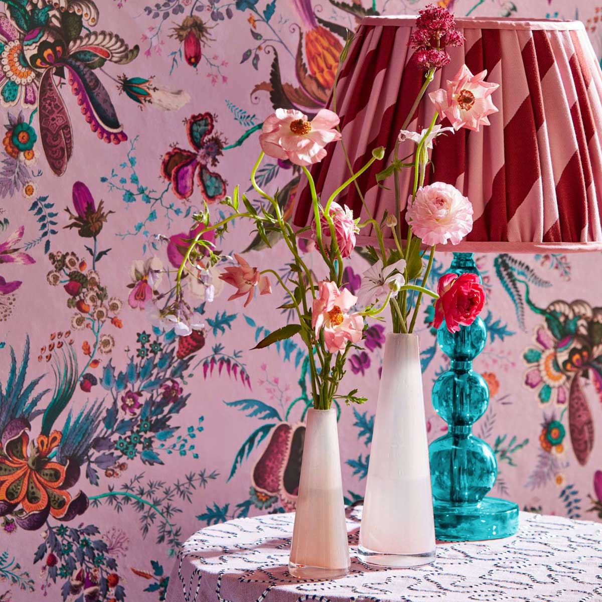 Harlequin X Sophie Robinson 'Paper Straw Stripe - Ruby/Rose' Fabric -  Courthouse Interiors