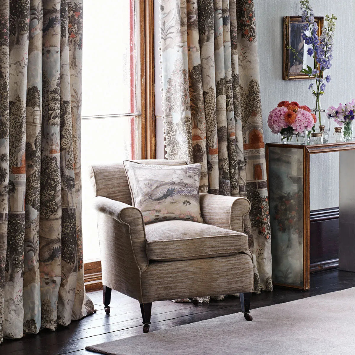 Peacock Garden Fabric - Zoffany - Courthouse Interiors
