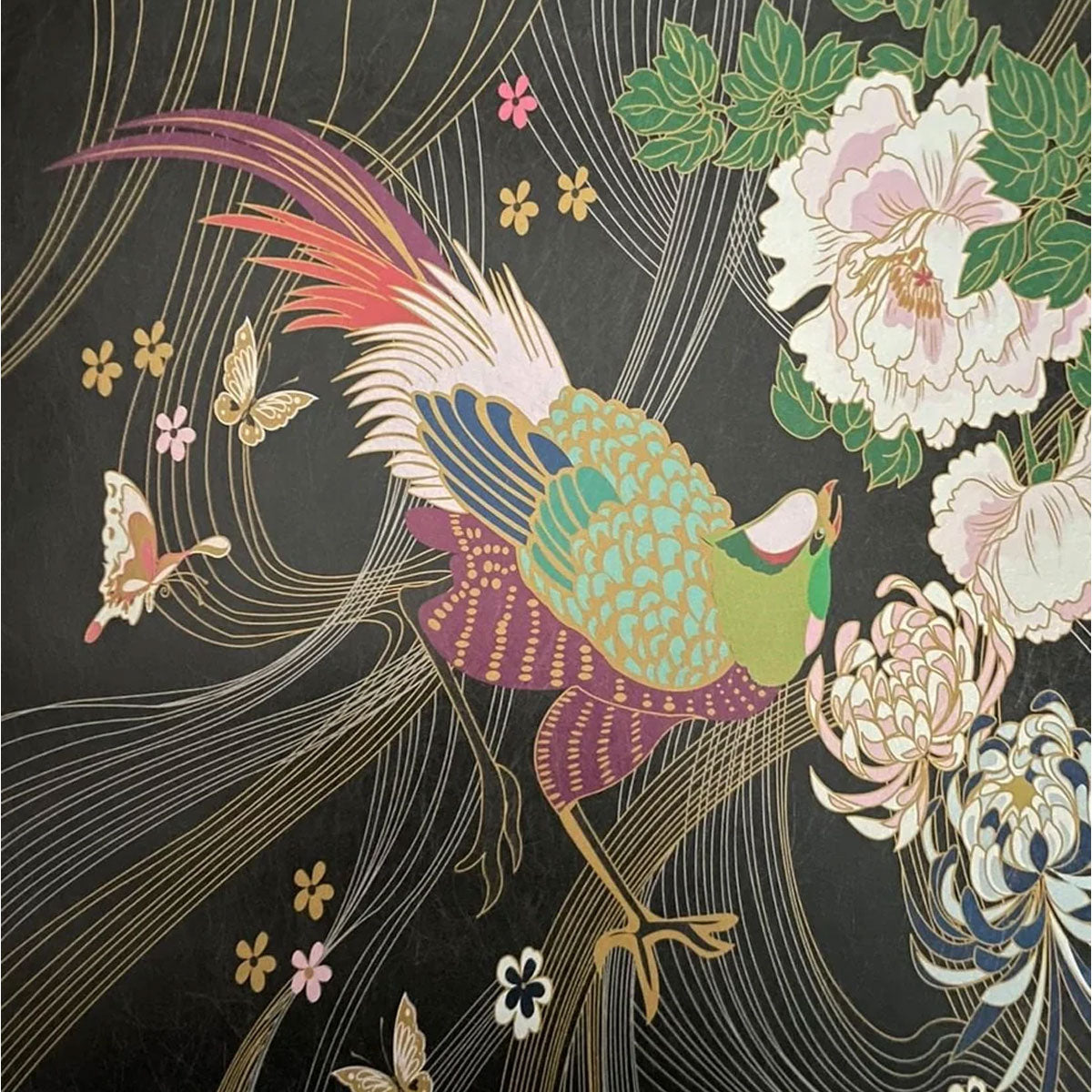 Phoenix Black Wallpaper - Wendy Morrison Design