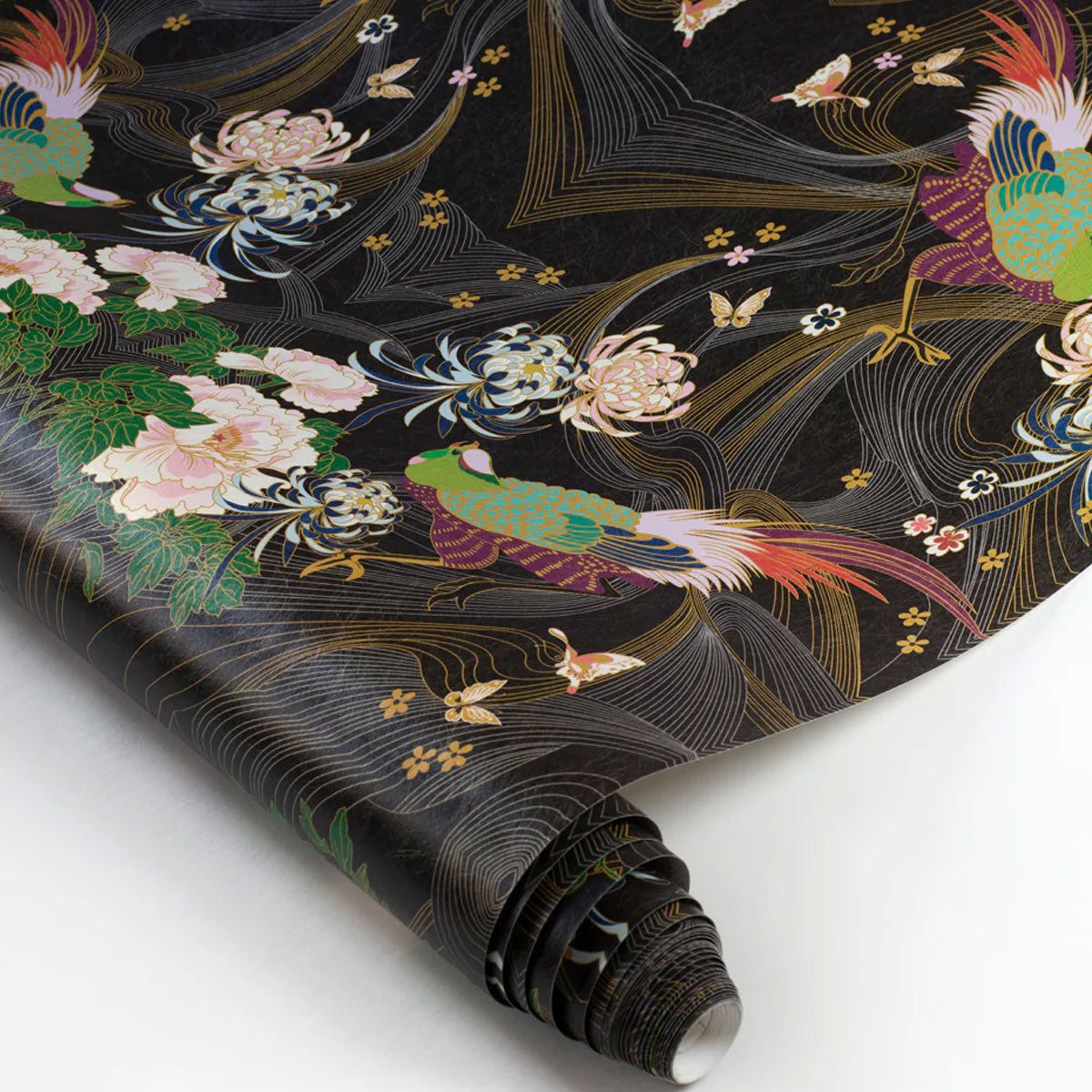 Phoenix Black Wallpaper - Wendy Morrison Design