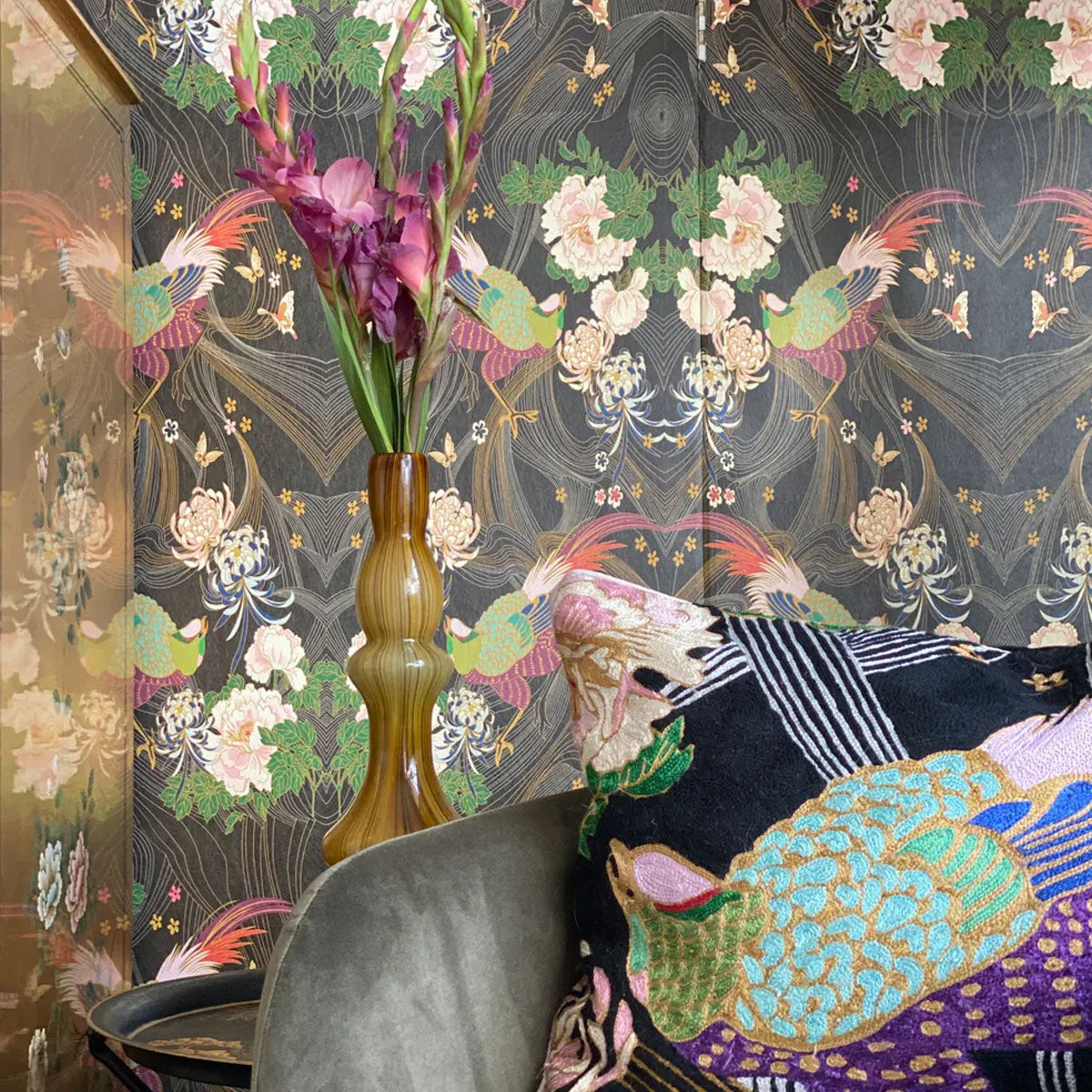 Phoenix Black Wallpaper - Wendy Morrison Design - Courthouse Interiors