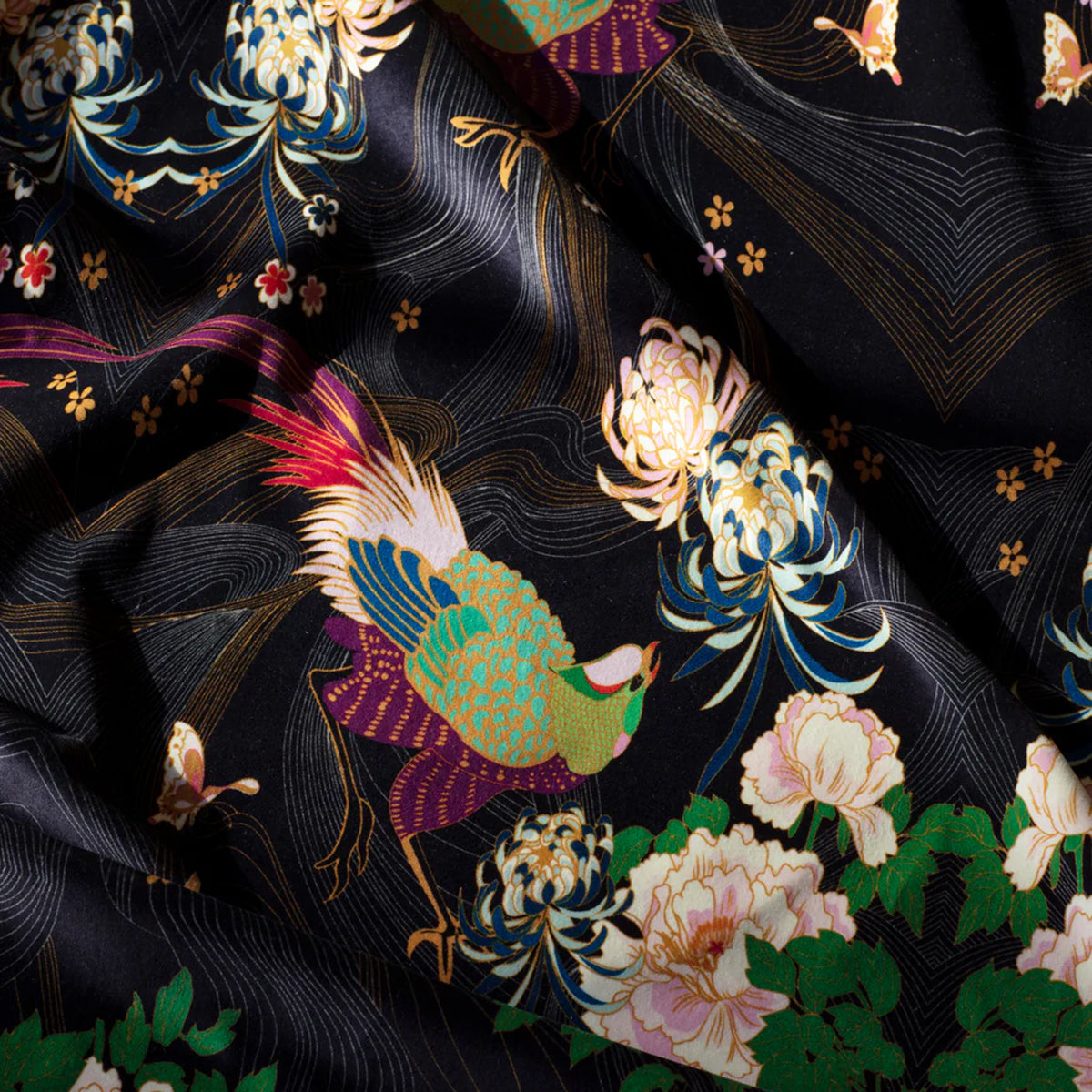 Phoenix Black Velvet Fabric - Wendy Morrison Design