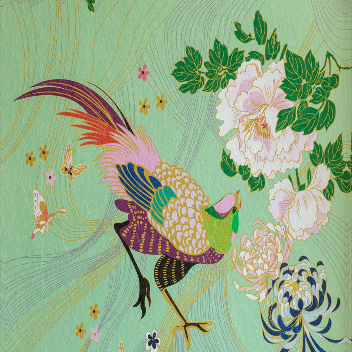 Phoenix Green Wallpaper - Wendy Morrison Design