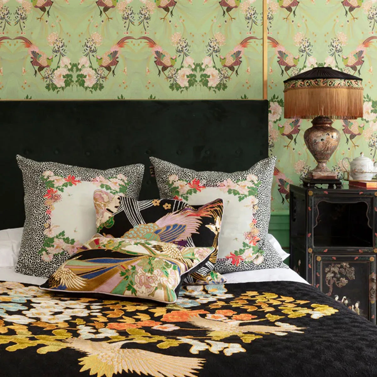 Phoenix Green Wallpaper - Wendy Morrison Design - Courthouse Interiors